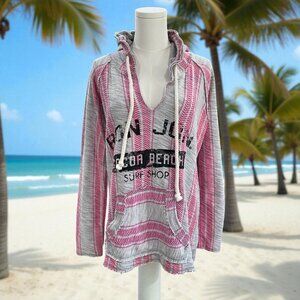 Ron Jon Surf Shop Cocoa‎ Beach Hoodie Baja Pullover Pink Beach Coastal Boho